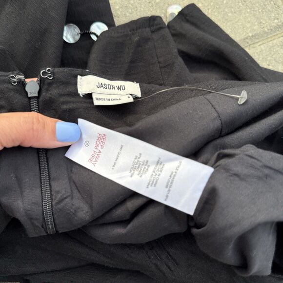 JASON WU Mother Of Pearl Beaded Sea Shell Linen Rayon Crop Top + Skirt SET NWT 6 - Picture 9 of 15